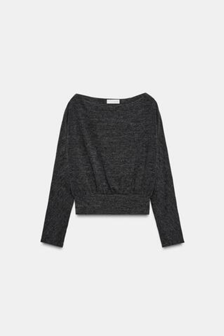 ZARA МЯГКИЙ СВИТЕР С ДЛИННЫМИ РУКАВАМИ, СЕРЫЙ МЕЛАНЖ