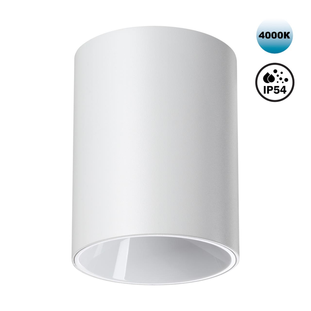 359421 OVER NT24 376 белый Светильник накладной влагозащищённый IP54 LED 15W 170-265V 4000К 1350Лм RECTE