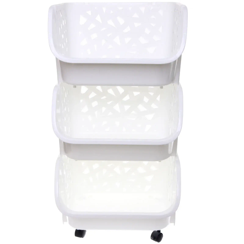 Этажерка для хранения напольная «БИСКОТТИ», цвет дымчатый белый, три секции, 38*32,5*73см (лейбл)