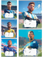 Тетрадь А5 12л. доп. косая линия "Футболисты-3" цвет. мел, 5 дизайнов (Проф-Пресс)