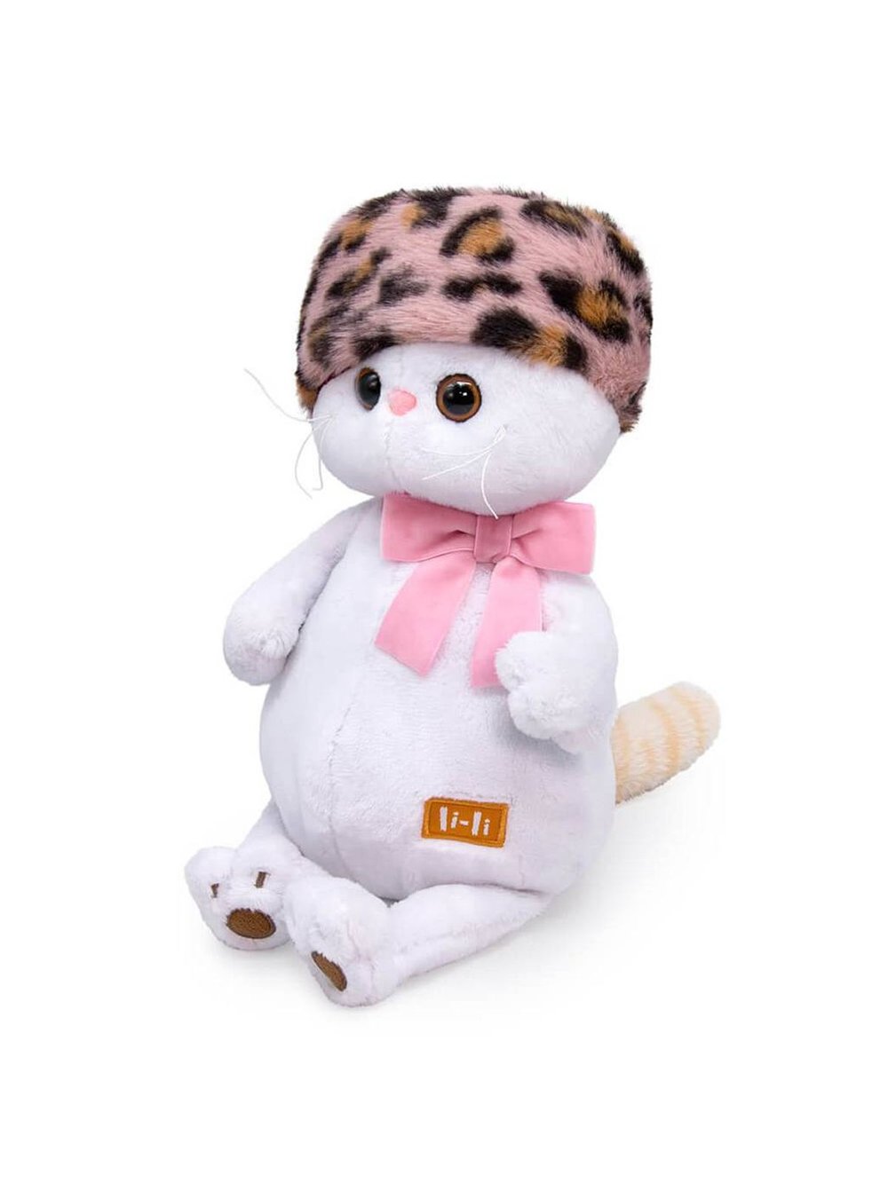 Мягкая игрушка Ли-Ли в шапке с леопардовым принтом 24 см