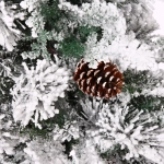 Ёлка «Кружевница» 240 см, ПВХ+Леска с шишками белая снежная посыпка (819 веток)