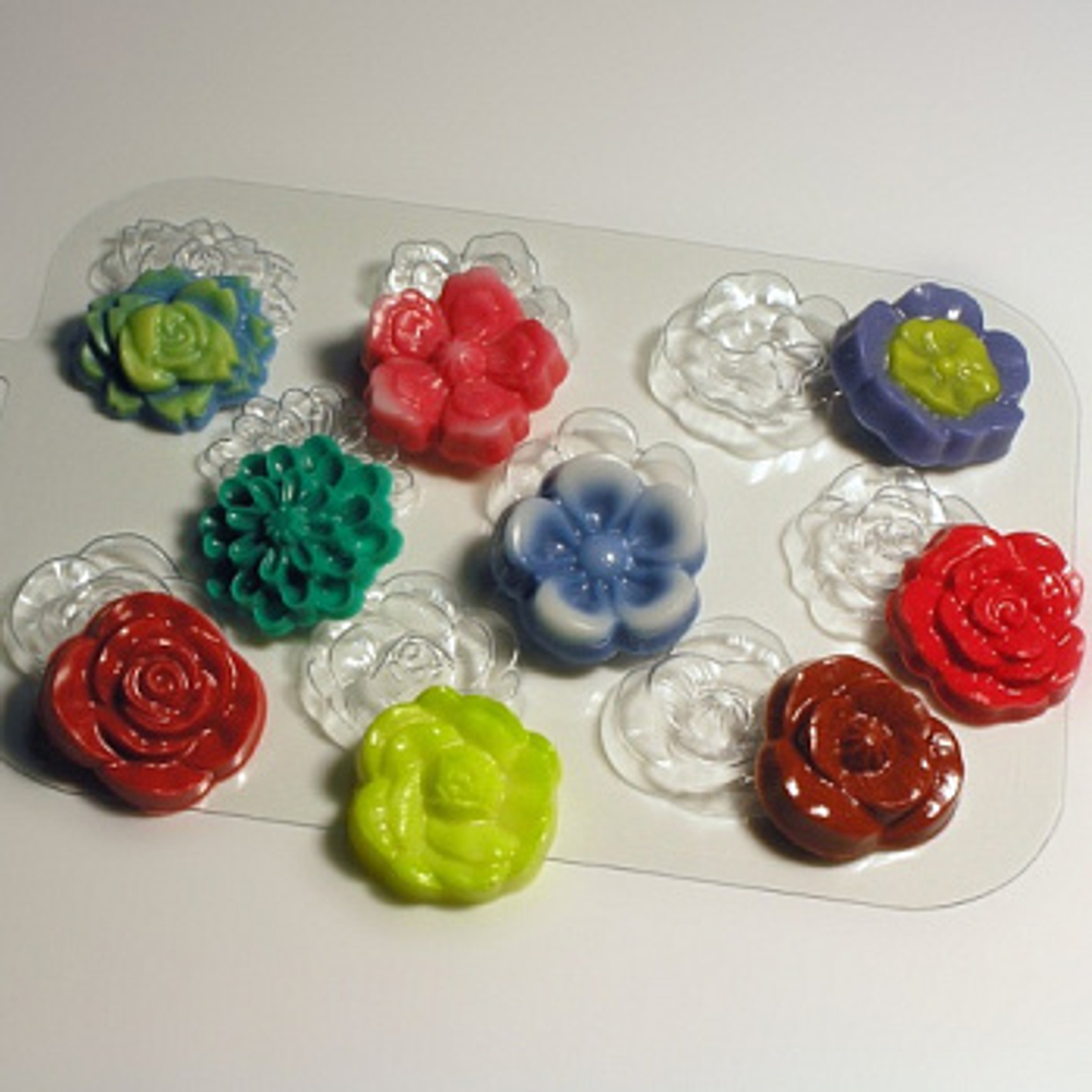 Пластиковая форма для шоколада "Цветы"