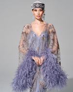 Платье "Ребекка" с отделкой перьями страуса