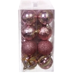 Набор ёлочных украшений «Wish» 6 см + 4 см (50 предмета), Розовое золото