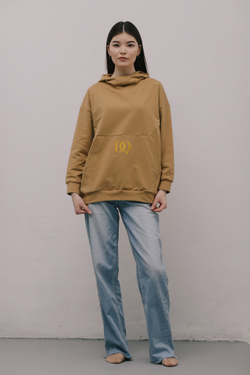 "DQ" almond hoodie