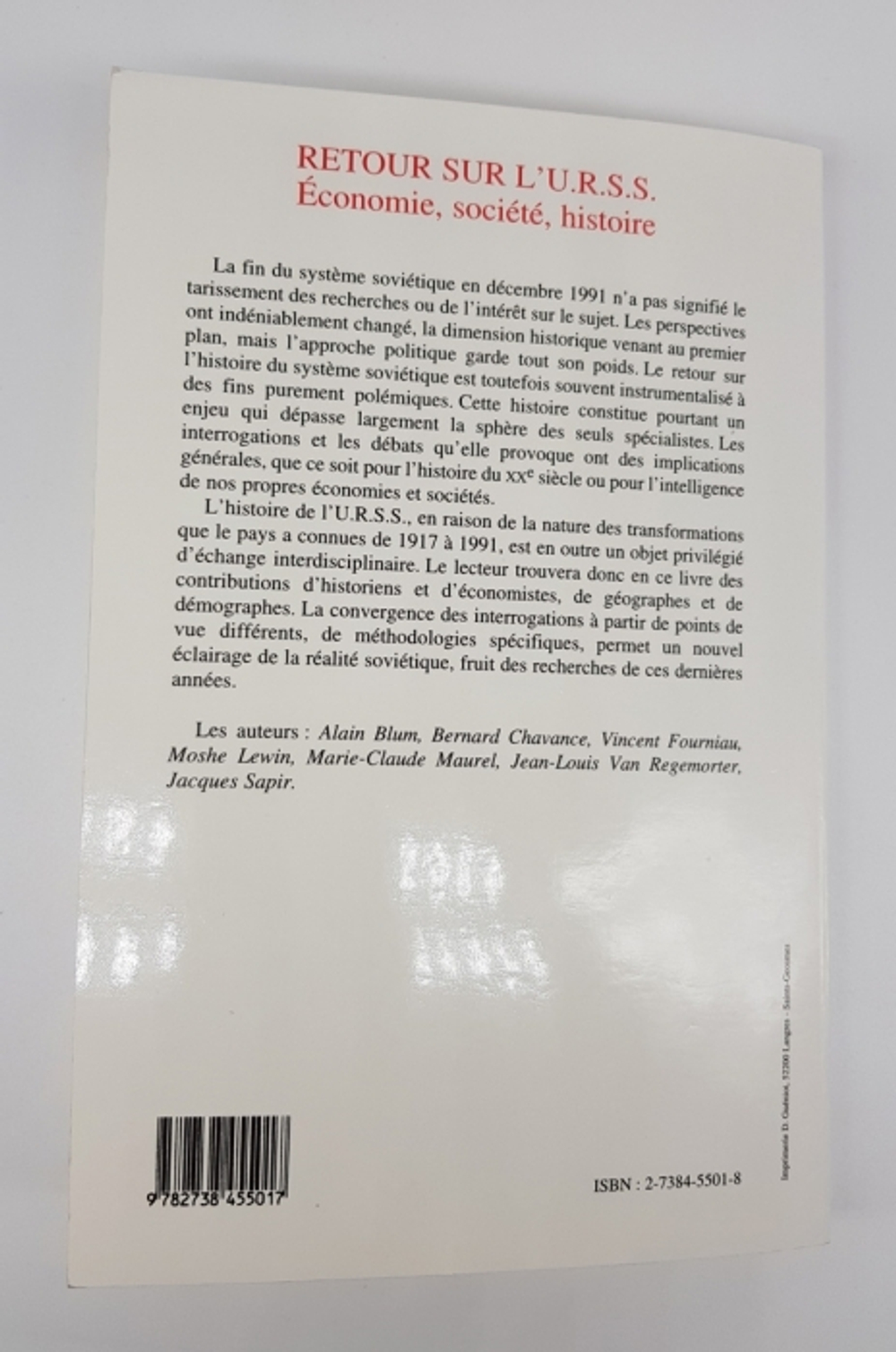 "Retour sur l URSS: Economie, societe, histoire. Jacques Sapir (Жак Сапир)