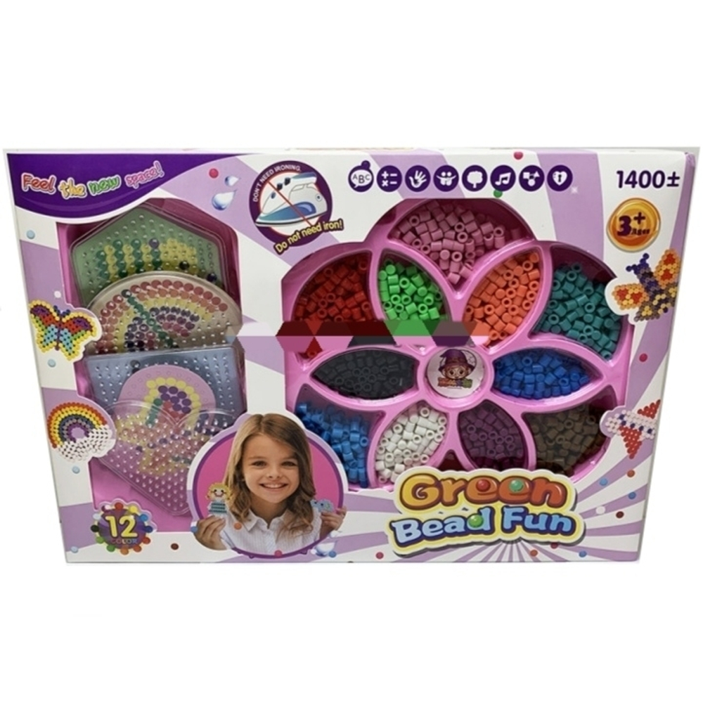 Набор водная мозаика Аквабидс, Аква мозаика Развивающая игрушка "Green Bead Fun" 1400+ элементов