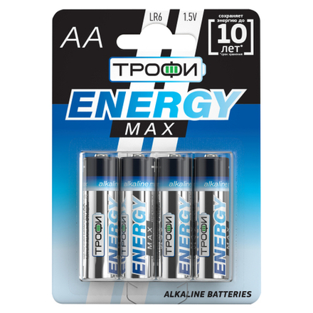 Батарейки Трофи LR6-4BL ENERGY MAX Alkaline