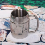 Кружка металлическая 250мл с двойными стенками Бочонок