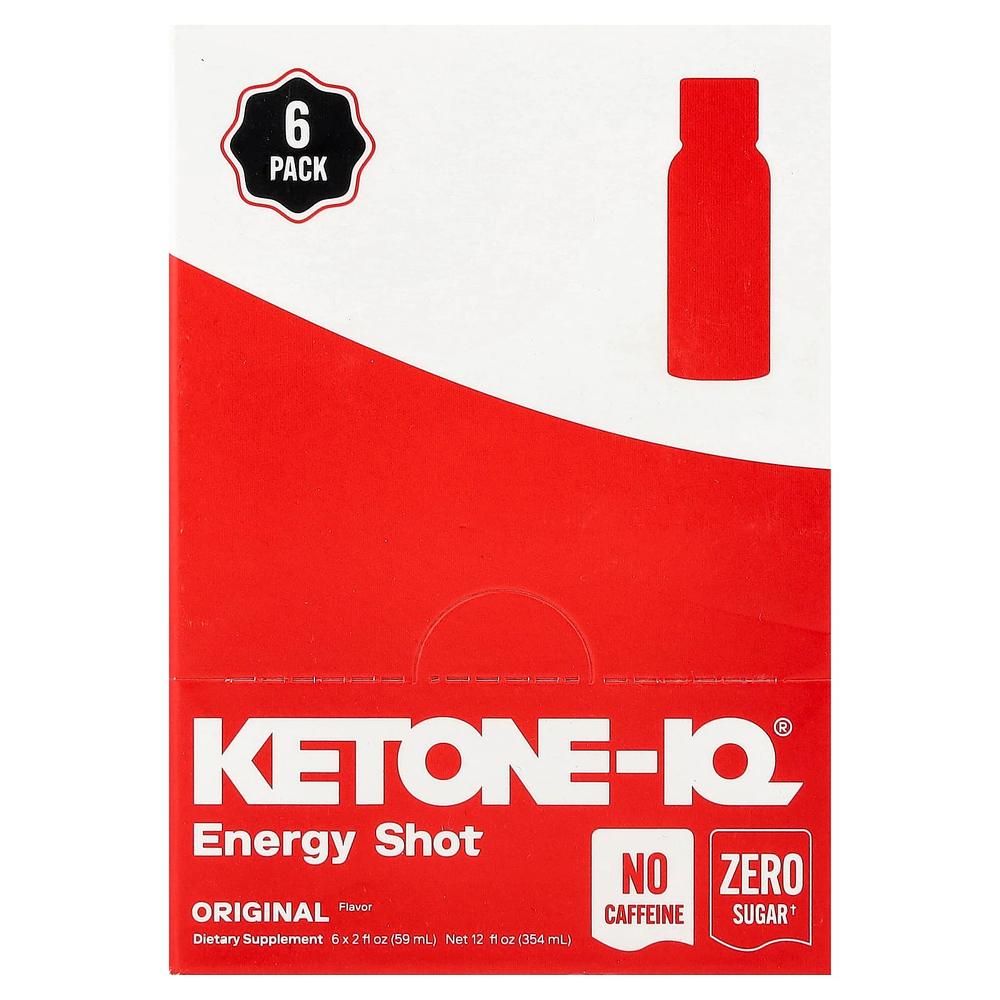Ketone-IQ, Energy Shot, оригинальный, без кофеина, 6 флаконов по 59 мл (2 жидк. унции)
