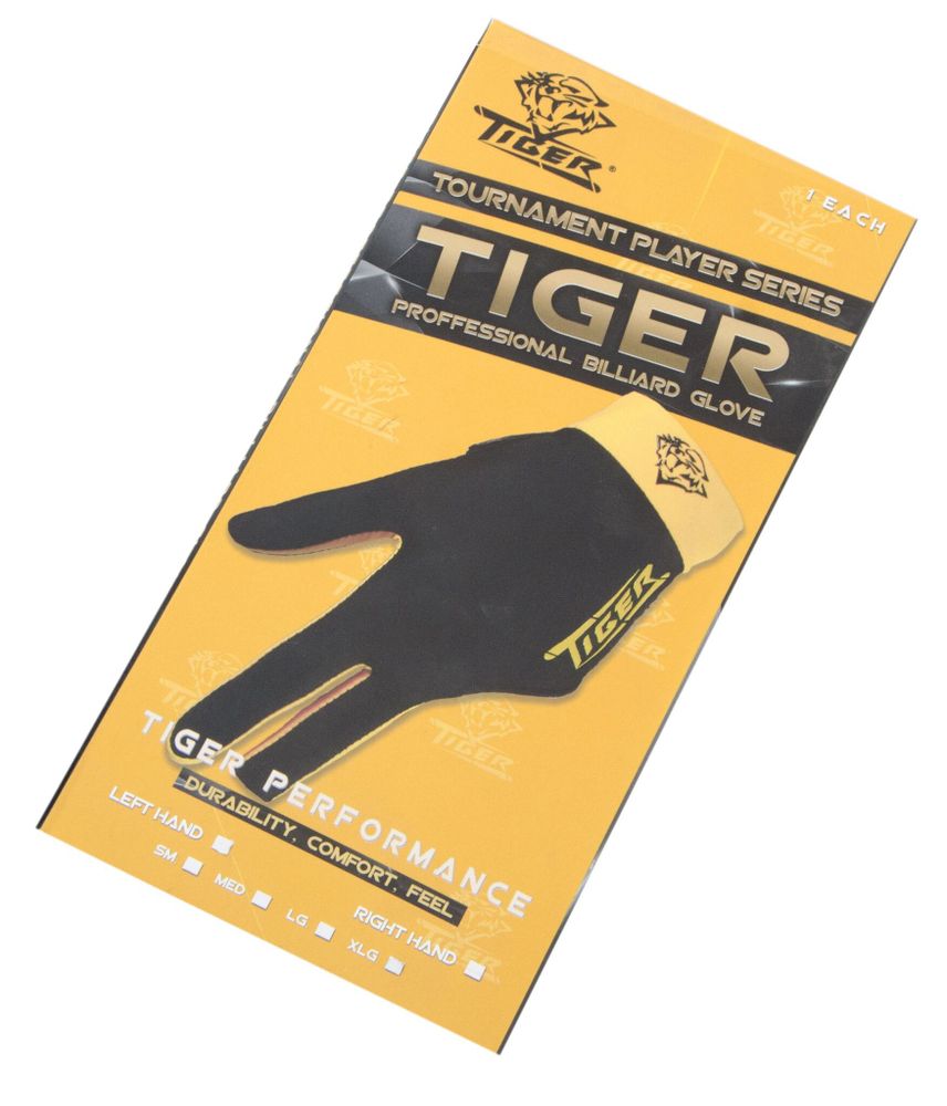 Перчатка бильярдная &quot;Tiger &quot; (черно-желтая) L