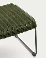 Скамейка для ног Maurina из оцинкованной стали зелёного цвета и зелёного шнура 58 x 52,5 см