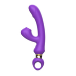Фиолетовый вибратор-кролик с вакуумной стимуляцией клитора - 24,6 см. (Цвет: фиолетовый)