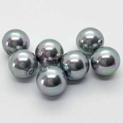 &quot;Майорка&quot; полупросверленная, цвет серый, 10 мм, цена за 1 шт