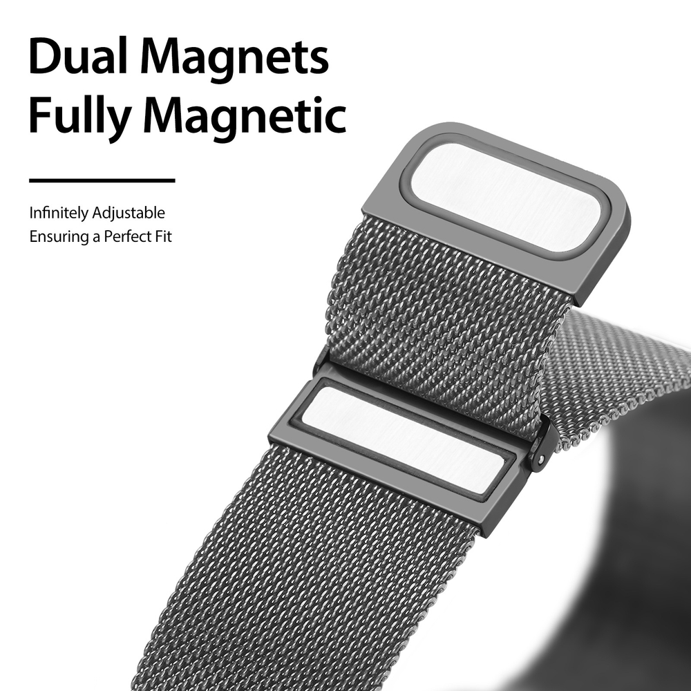 Ремешок из нержавеющей стали серого цвета от Dux Ducis для смарт часов Samsung Watch Ultra 47MM, серия Milanese Series (миланская петля)
