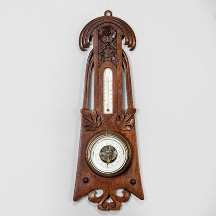 Винтаж: Настенный барометр с термометром