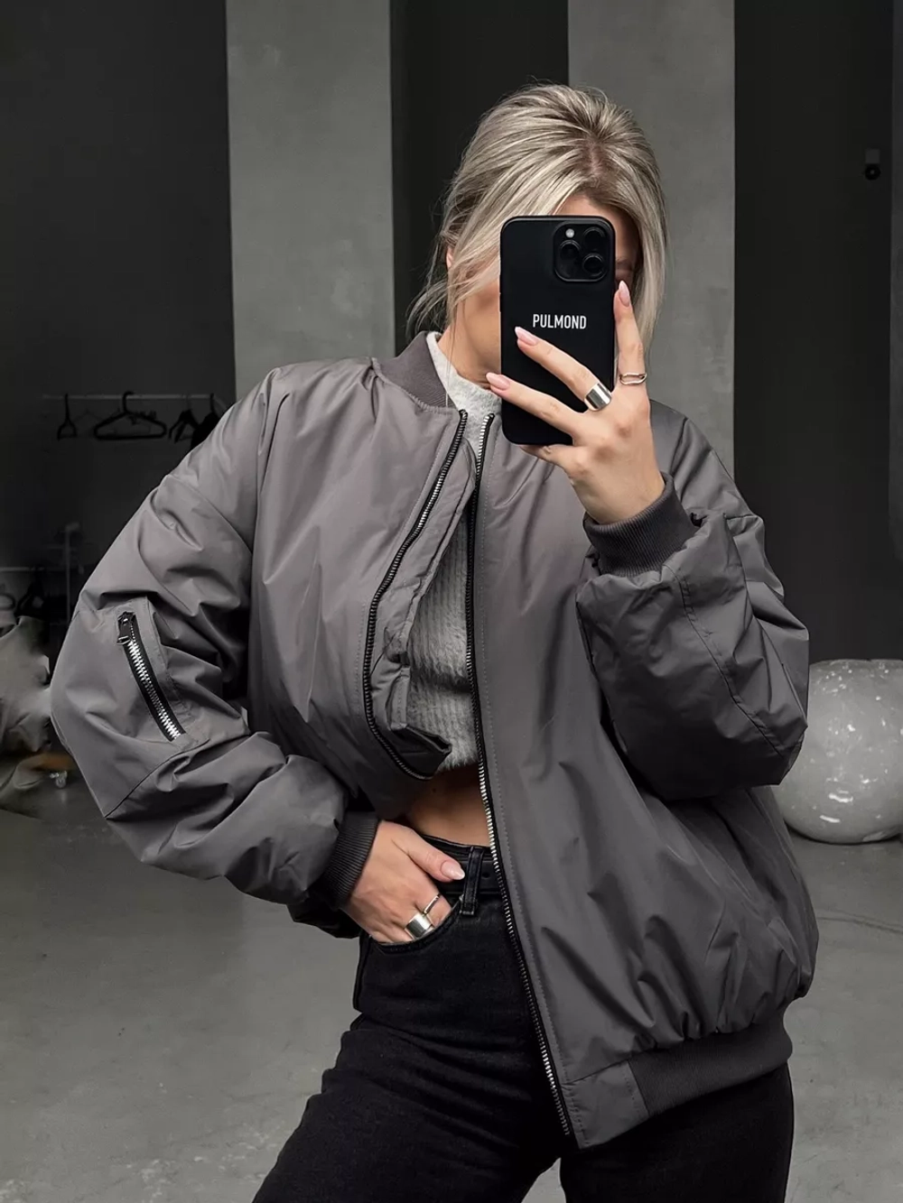 Бомбер оверсайз утепленный