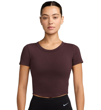 Женская теннисная футболка Nike One Fitted Dri-Fit Short Sleeve - burgundy crush