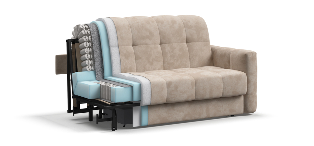 Диван Босс Слип 140 Велюр Алькантара пепел