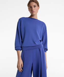 Oysho Толстовка Soft Touch с вырезом-лодочкой и модалом, синий