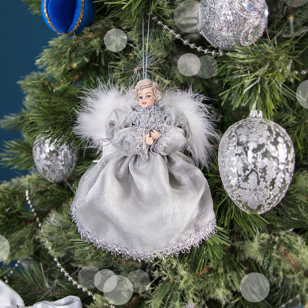 Елочное украшение Ангел Мерри Серебро