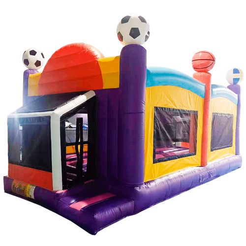 Коммерческий надувной батут «Веселый баскетбол», 8x4x3.5 м