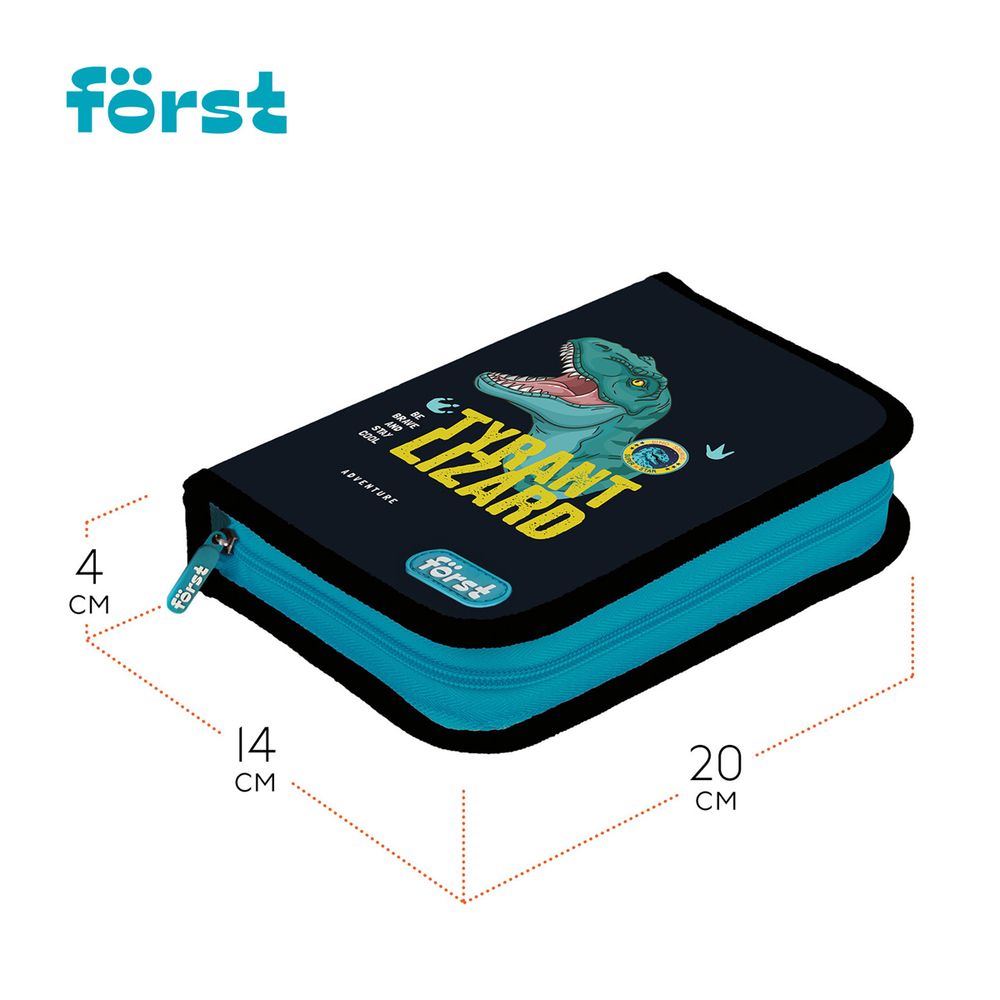 Пенал 1 отделение, 200*140*40 Först "Cool adventure", дополнительная откидная секция, полиэстер
