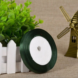 Лента атласная 12 мм  (23 метра, цвет №49  темно-зеленый)