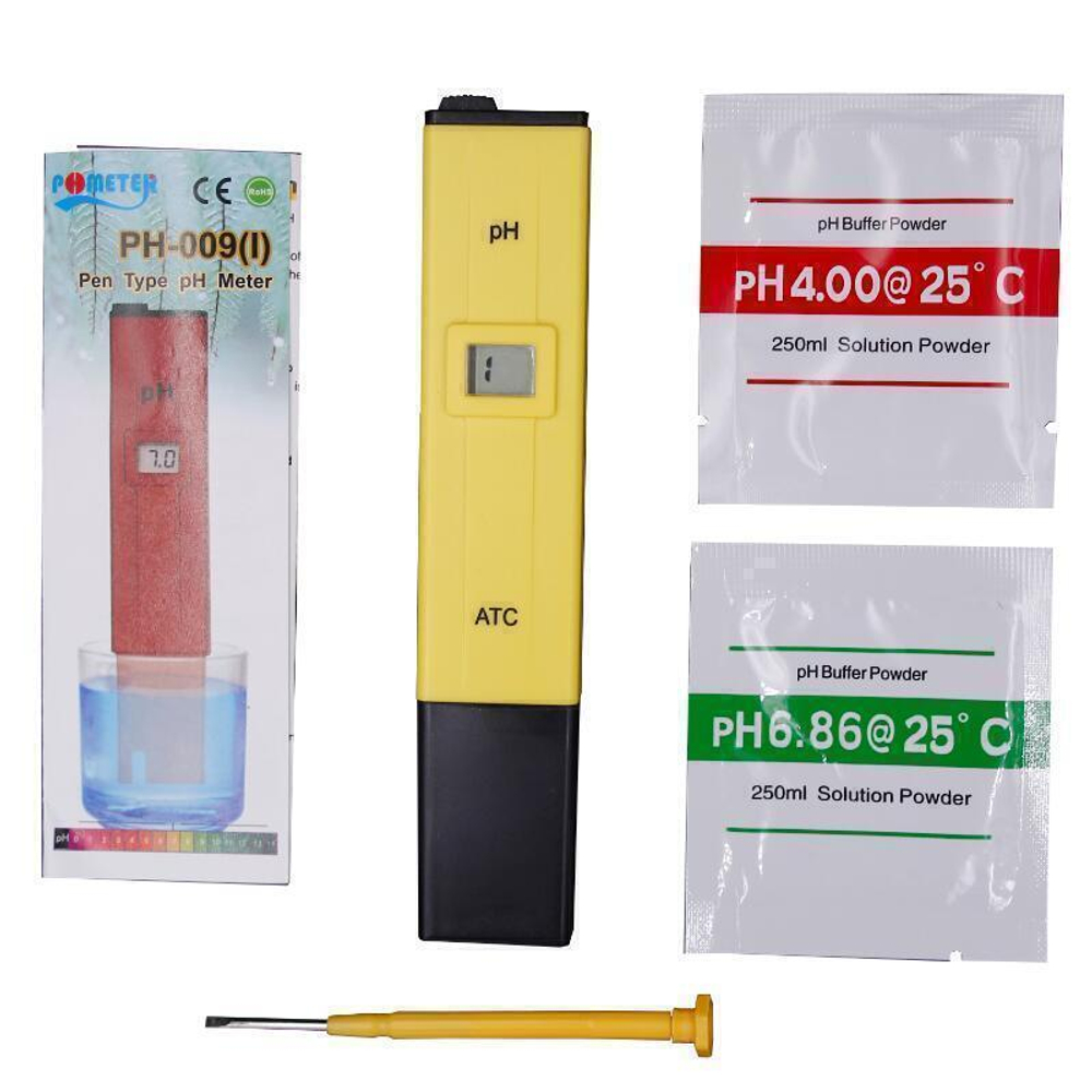 pH-метр PH-009(I) - прибор для измерения pH воды (определитель кислотности + калибровочные порошки)