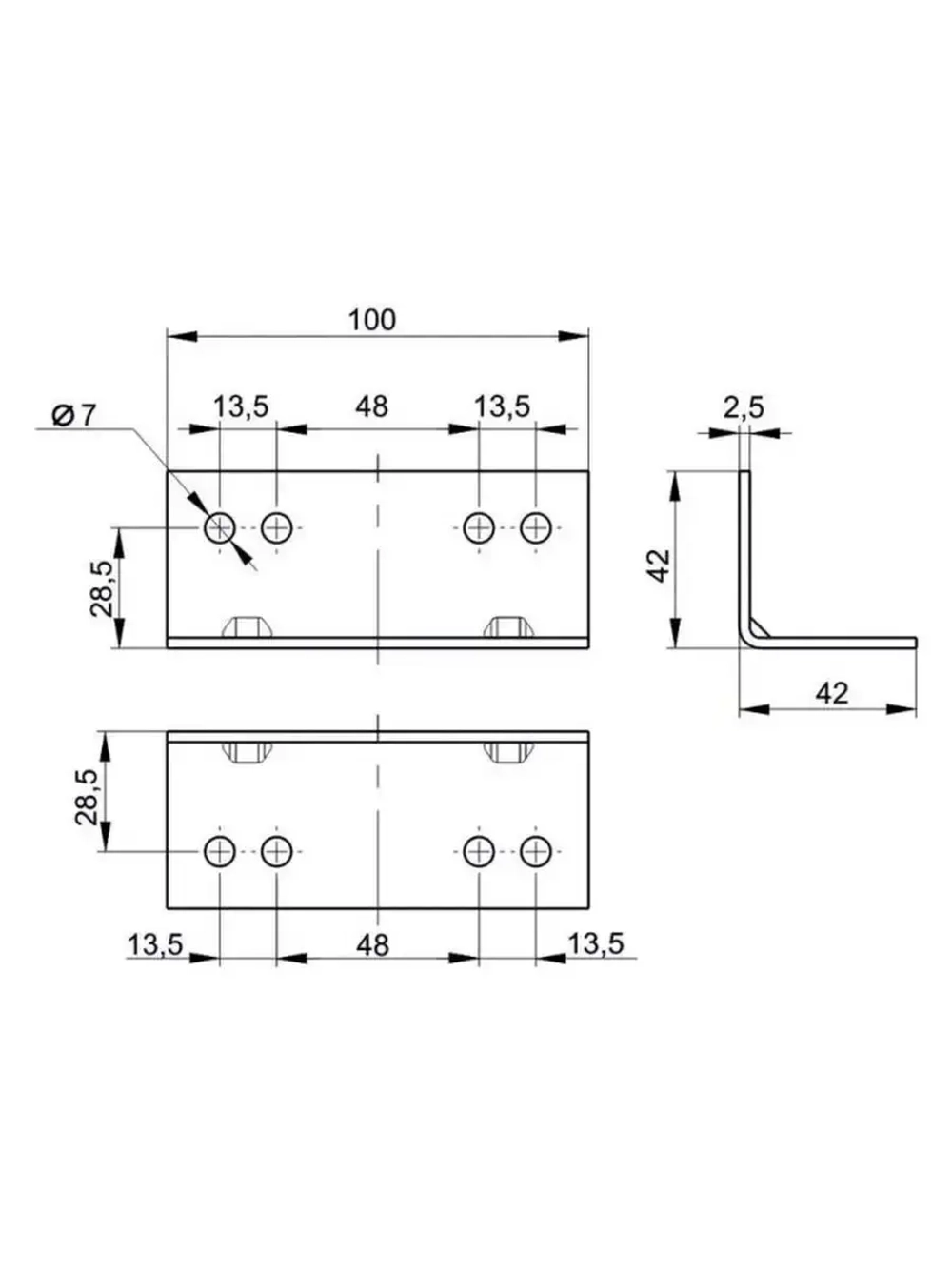 Уголки мебельные высота 43 мм 4 штуки