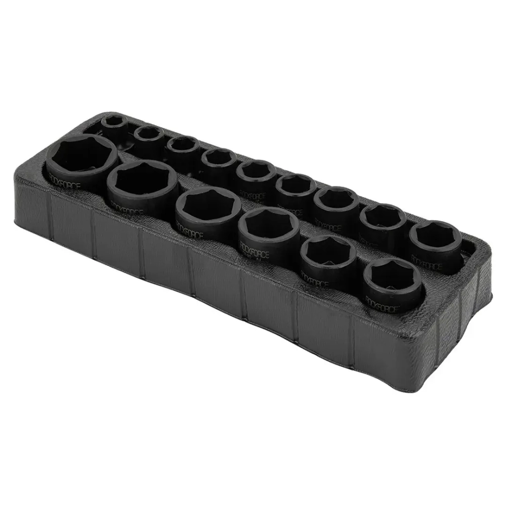 Набор головок ударных, 15пр. 1/2''6гр.(10,12,13,14,15,16,17,18,19,21,22,24,27,30,32мм),в метал. Кейсе RockForce##Rock FORCE RF-4159-5MPB