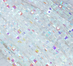 БВ001ДН3 Хрустальные бусины квадратные, цвет: белый с цв. AB прозрачный, размер 3 мм, 63-65 шт.