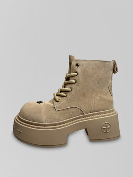 Ботинки FE41-2 однотонные на высокой подошве с узорами