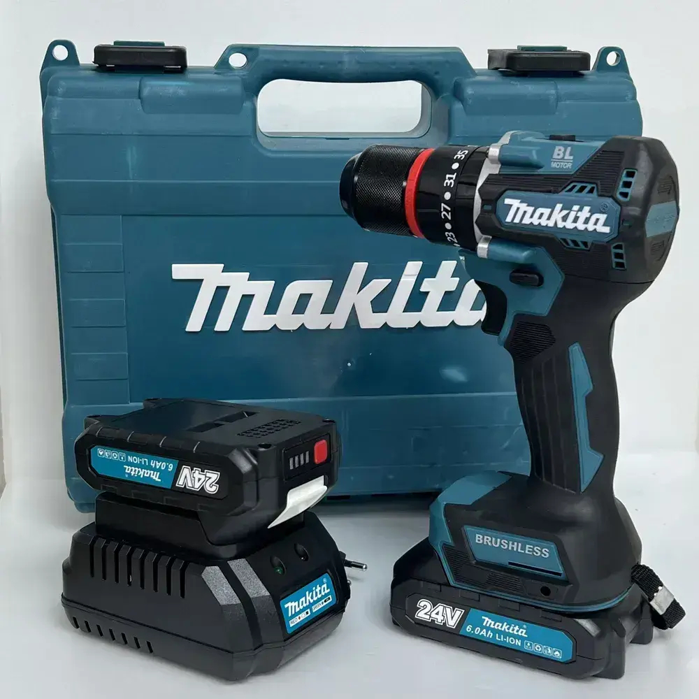 Дрель-шуруповерт, 24 В, 100 Нм, 2 АКБ