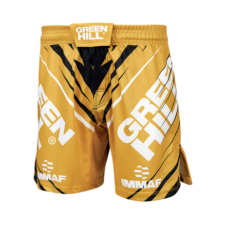 MMI-4022w Шорты MMA SHORT IMMAF approved женские черно-золотой