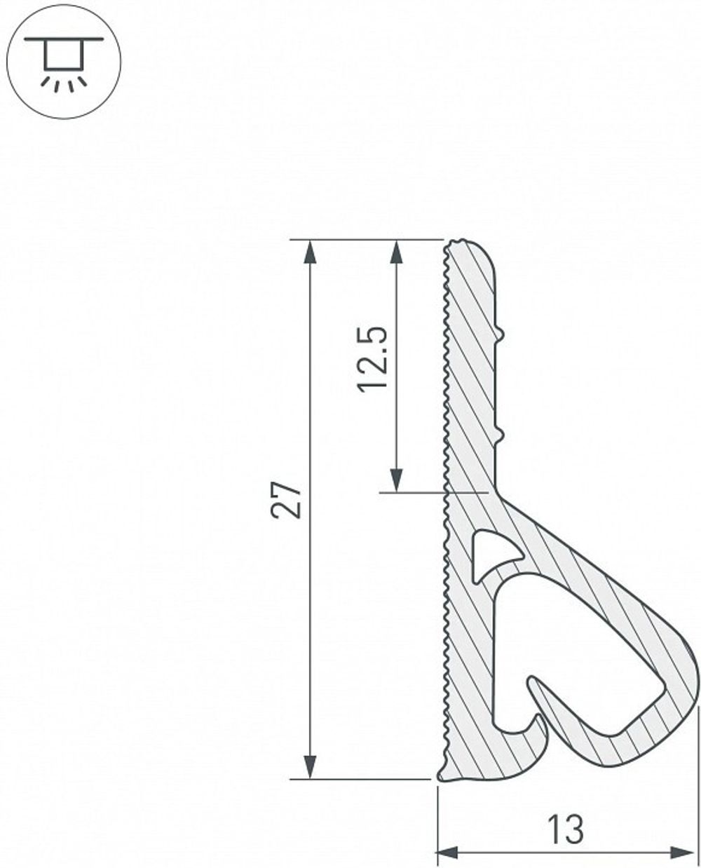 Профиль для контурной подсветки натяжного потолка Arlight  039518