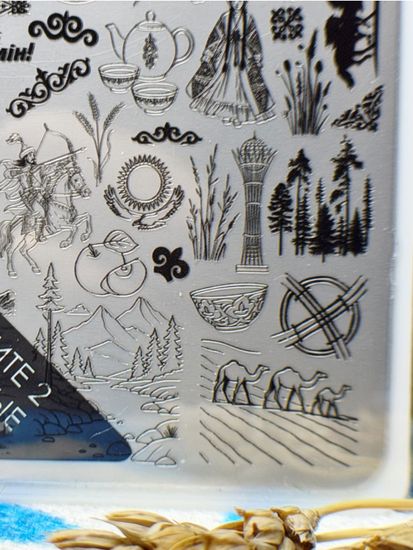 Пластина для стемпинга Enigmanic Stamping №037 KAZAKHSTAN