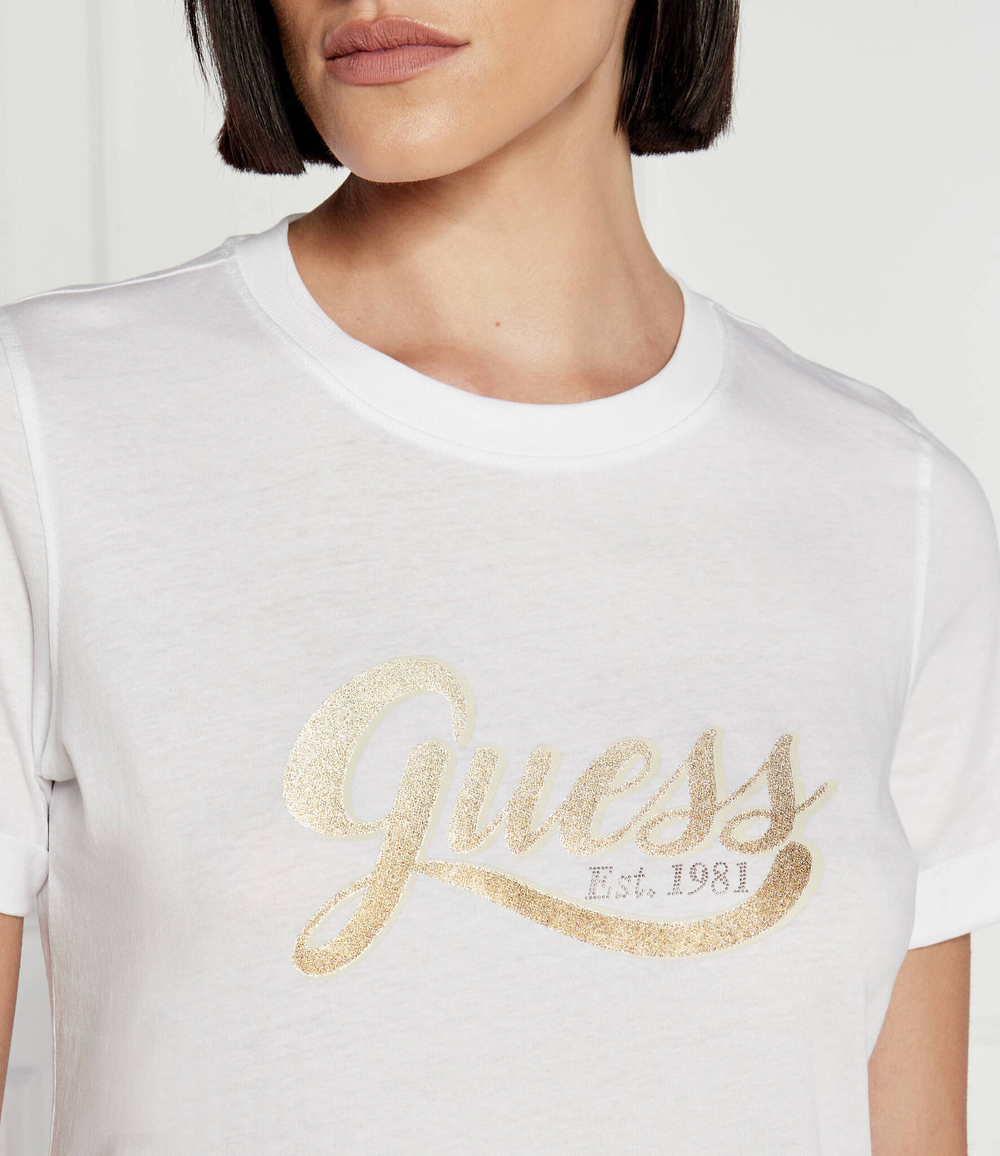 Футболка GLITTERY LOGO GUESS - белый(W4YI09 JA914)