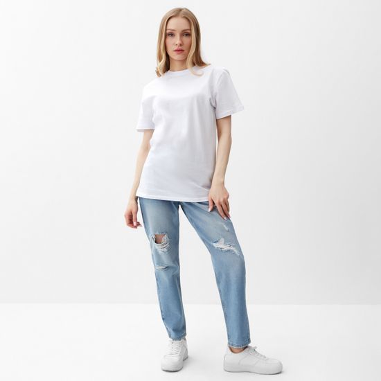 Купить женскую футболку из хлопка цвет  белый  от производителя
