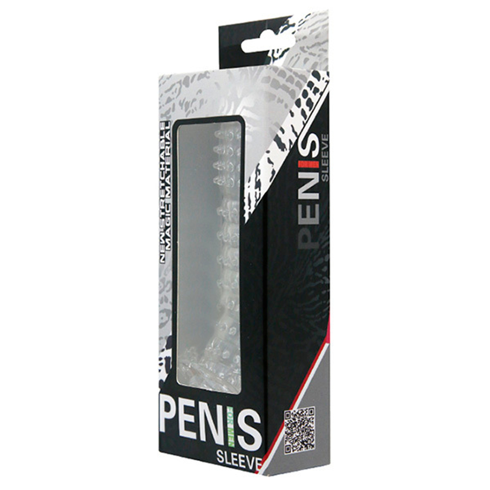 Прозрачная насадка на фаллос 13,5см с закрытой головкой Baile Sleeve BI-010045D