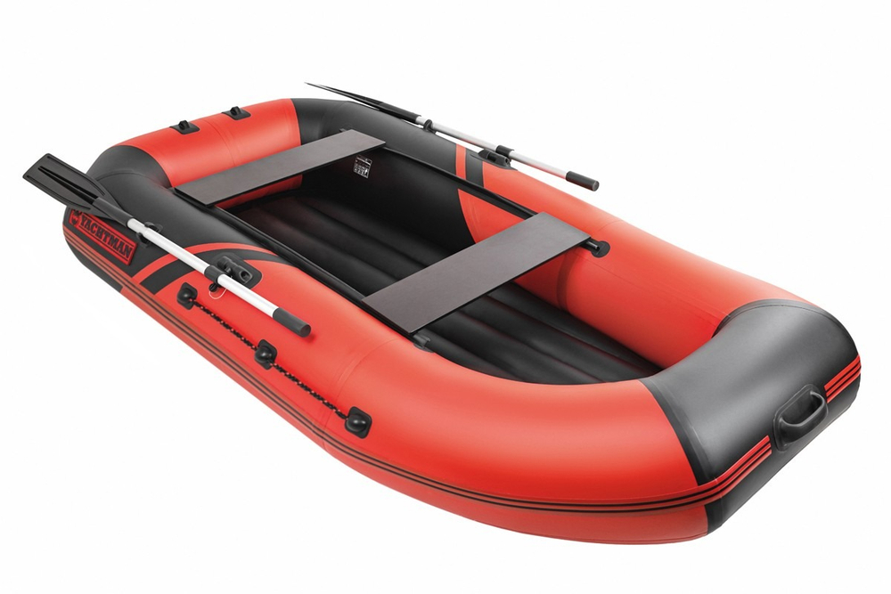 YACHTMAN-260 МНД НАДУВНОЕ ДНО (Яхтман) красный-черный (лодка ПВХ с усилением)