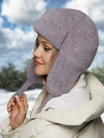 Шапка ушанка зимняя вязаная на флисе