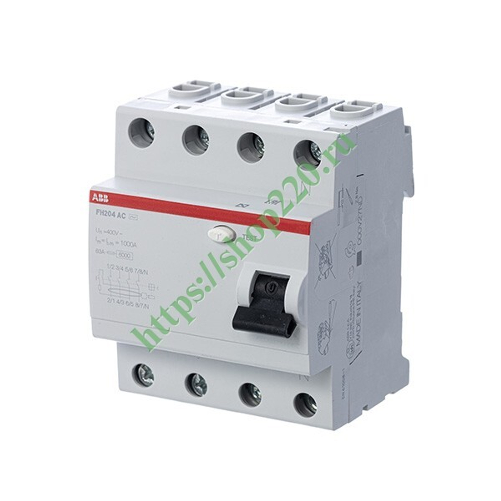 УЗО ABB FH204 AC-40/0,03 4-х полюсное тип AC 40A 30mA 4 модуля (ВДТ) 2CSF204004R1400