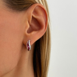 Серьги с Розовыми Сапфирами и Бриллиантами, Эмаль, E0123-80/1