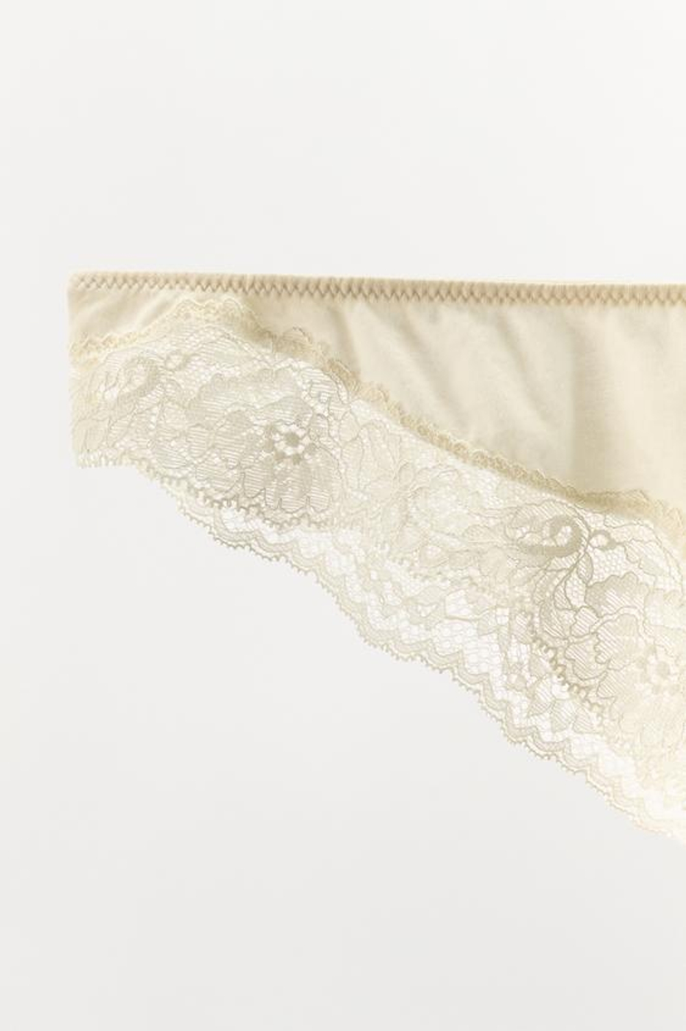ZARA ТРУСЫ С ХЛОПКОВЫМ КРУЖЕВОМ, ЭКРЮ
