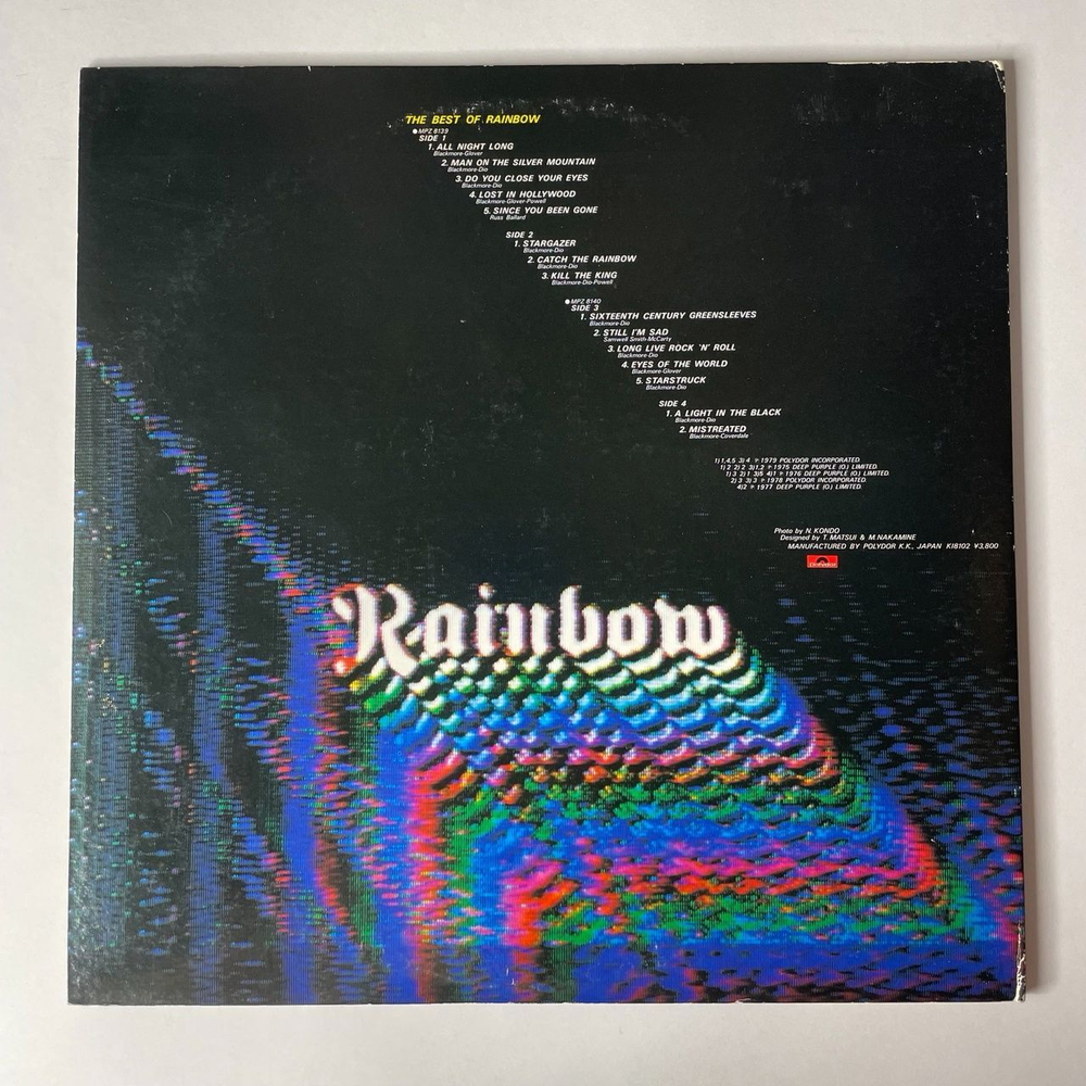 Винтажная виниловая пластинка LP Rainbow The Best Of Rainbow (Japan 1980) (Obi)