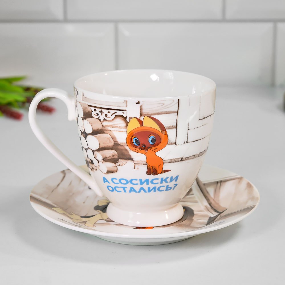 Чайная пара 400мл "Котенок Гав" форма круг