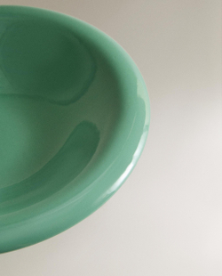 Zara Home тарелка глубокая из каменной керамики, цвет зелёный, 23 см