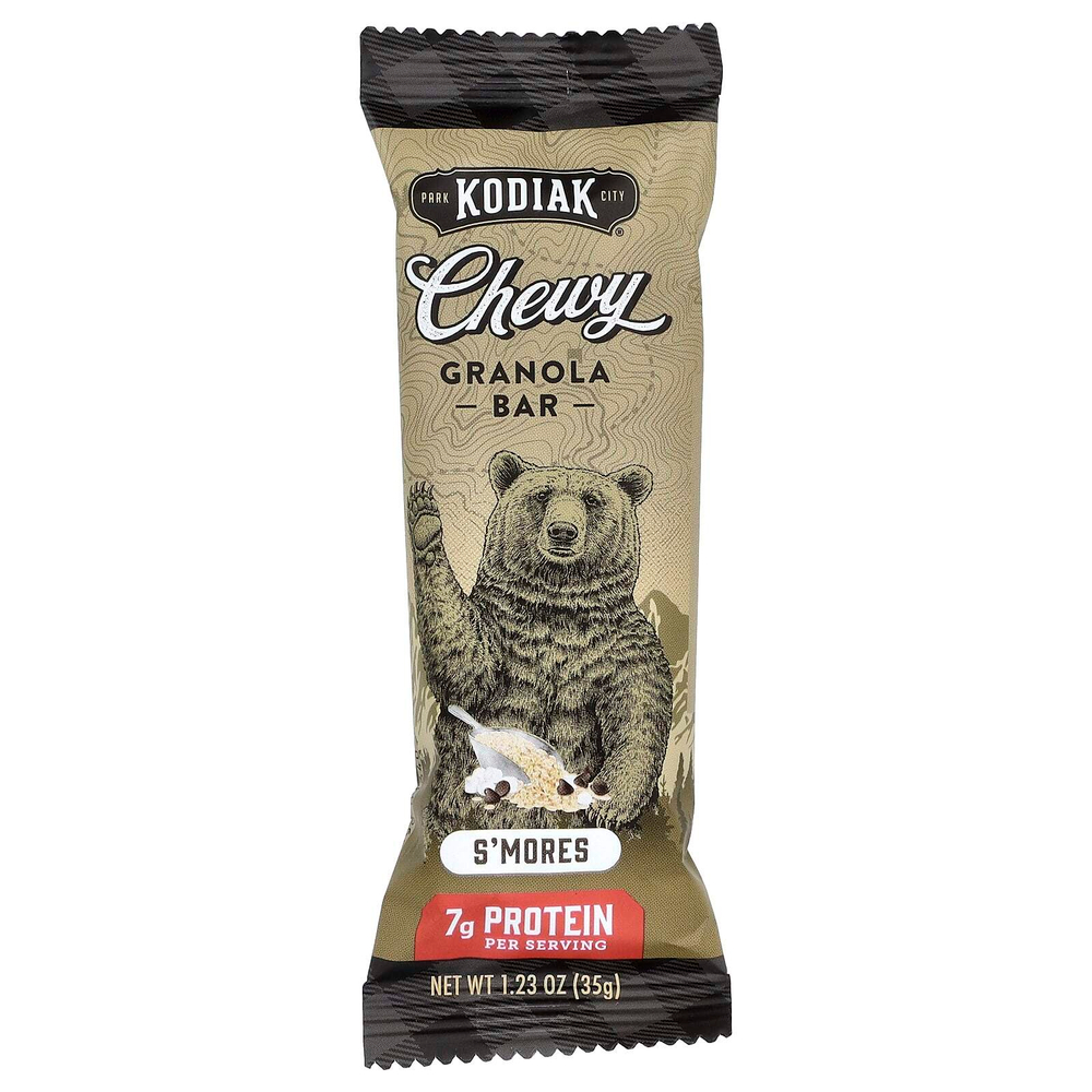 Kodiak Cakes, Жевательные батончики из гранолы, S'mores, 5 батончиков, 35 г (1,23 унции) каждый